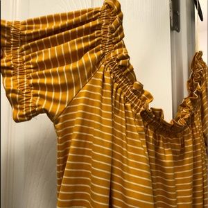 Yellow/orange of the shoulder top